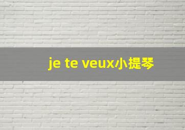 je te veux小提琴